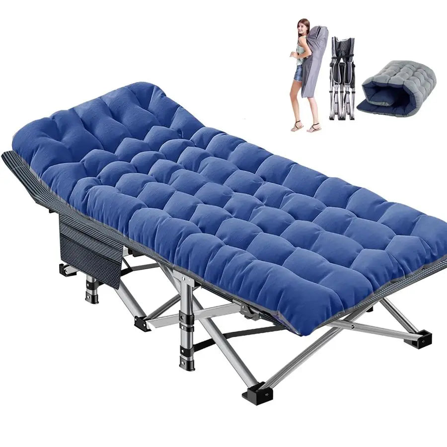 Oversized XXL Folding Camping Cot with Mattress