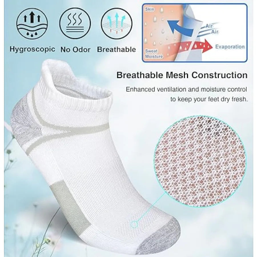 Men's Ankle Athletic Cushioned Anti-Blister Socks