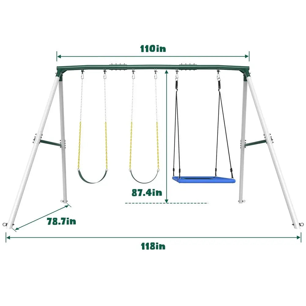7.3ft Tall Heavy Duty Swing Set