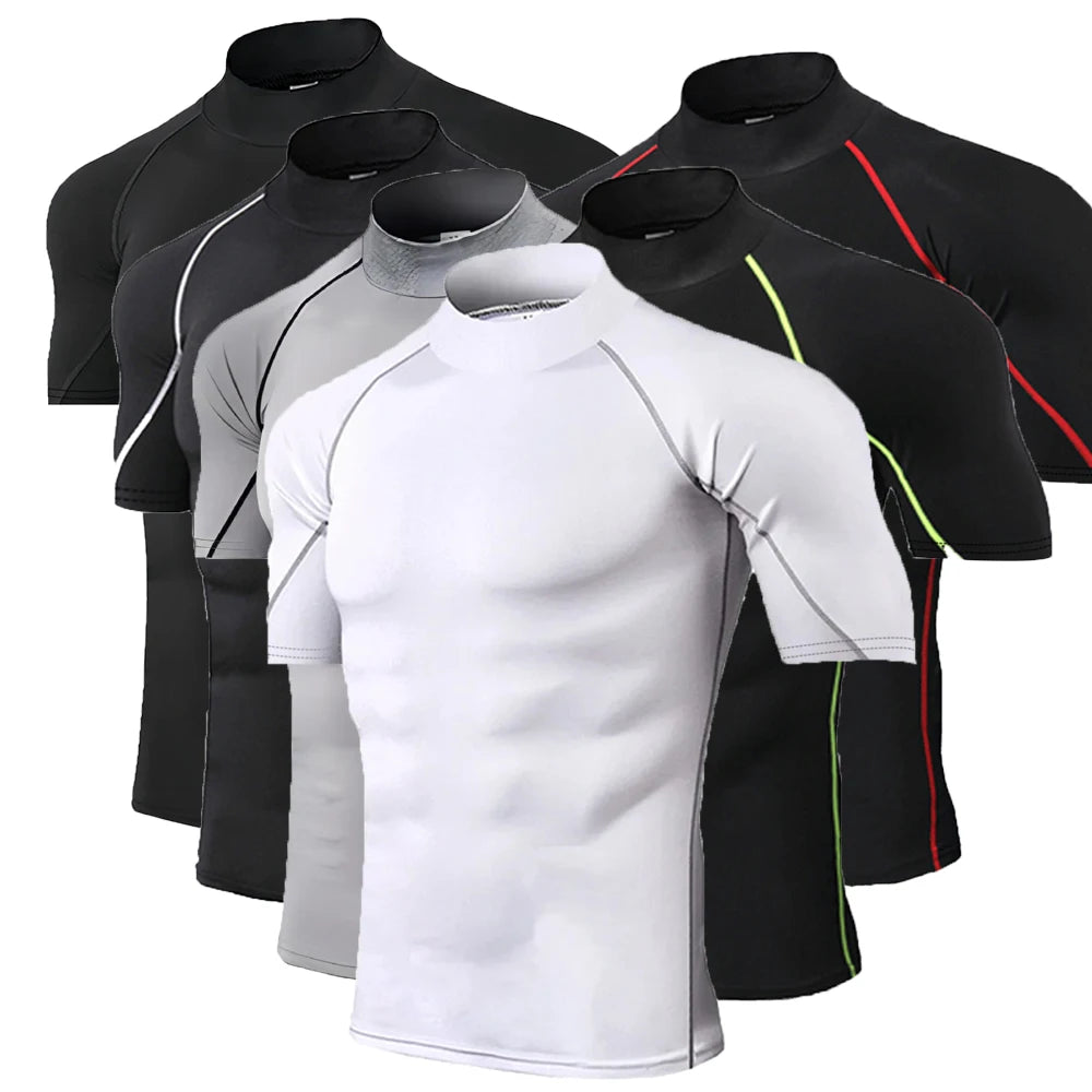 Compression T Shirt Men Bodybuilding Short Sleeve