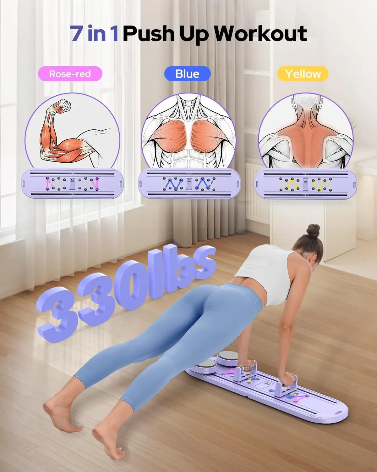 Foldable Pilates Reformer Set 7 in 1