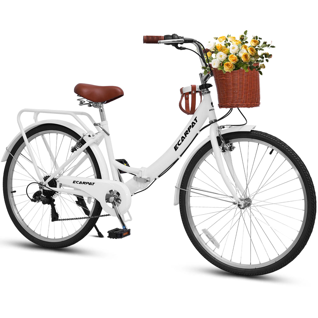 26 Inch Folding Beach Cruiser Bike for Women