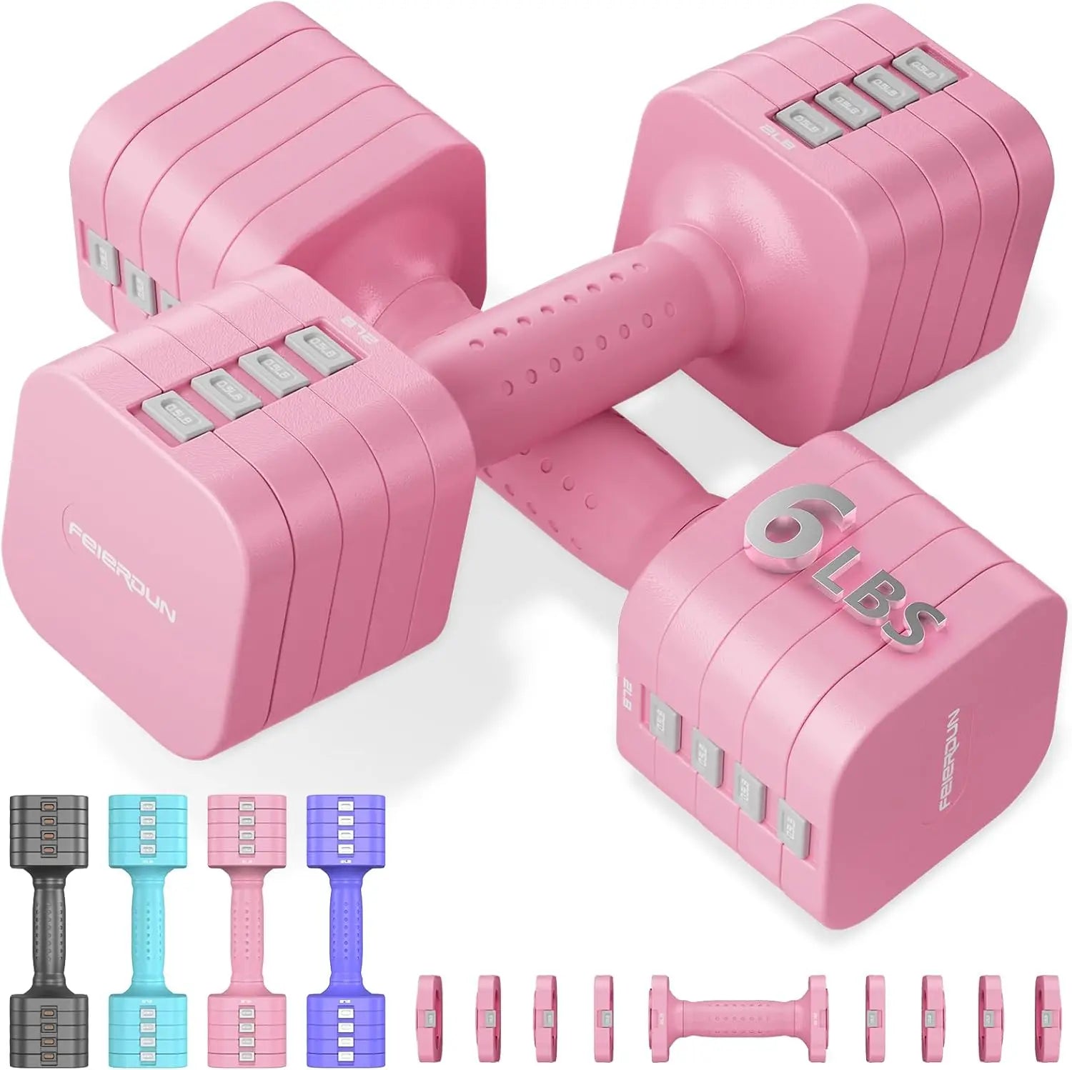 5-in-1 Adjustable Dumbbell Set of 2