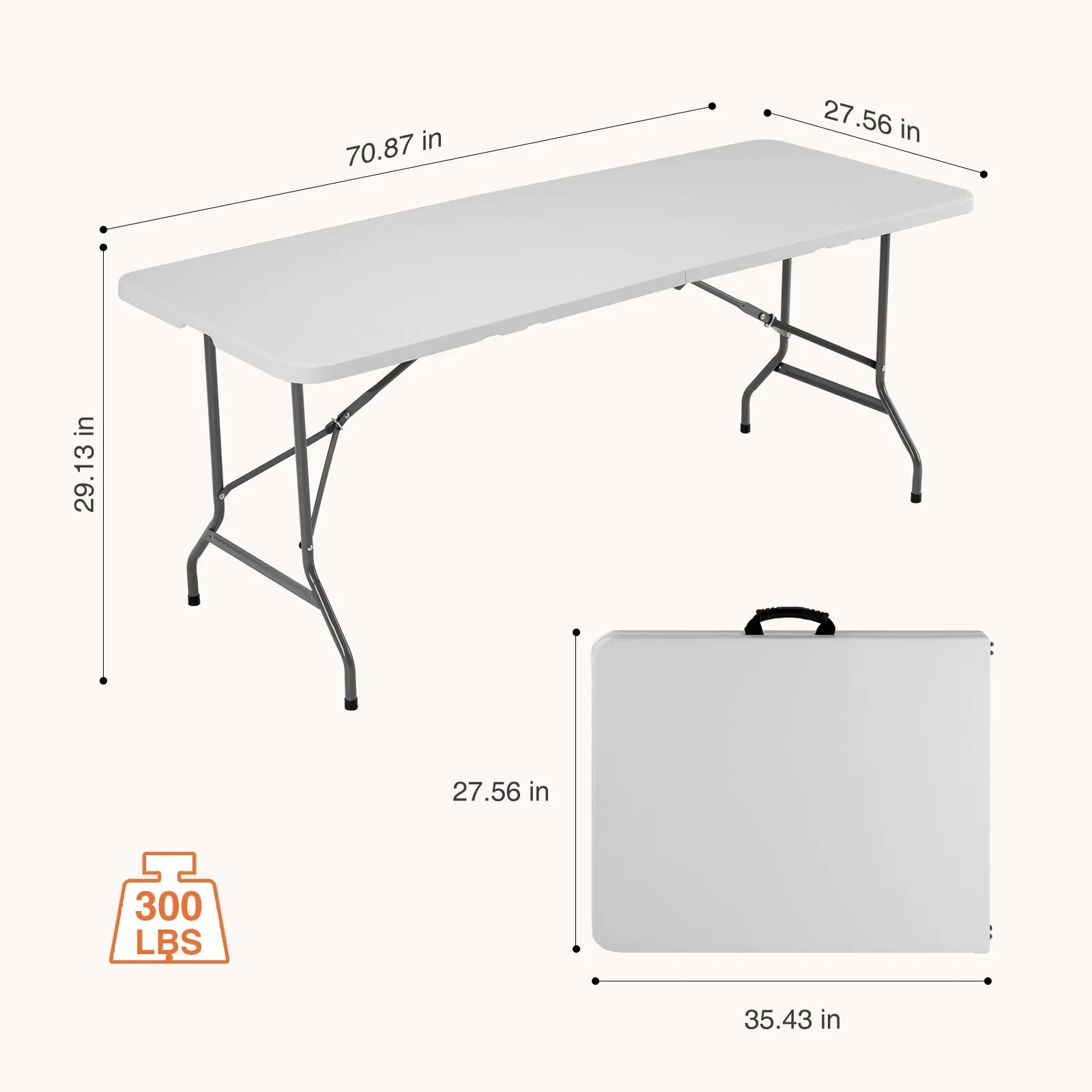 4/6/8 FT Portable Folding Table