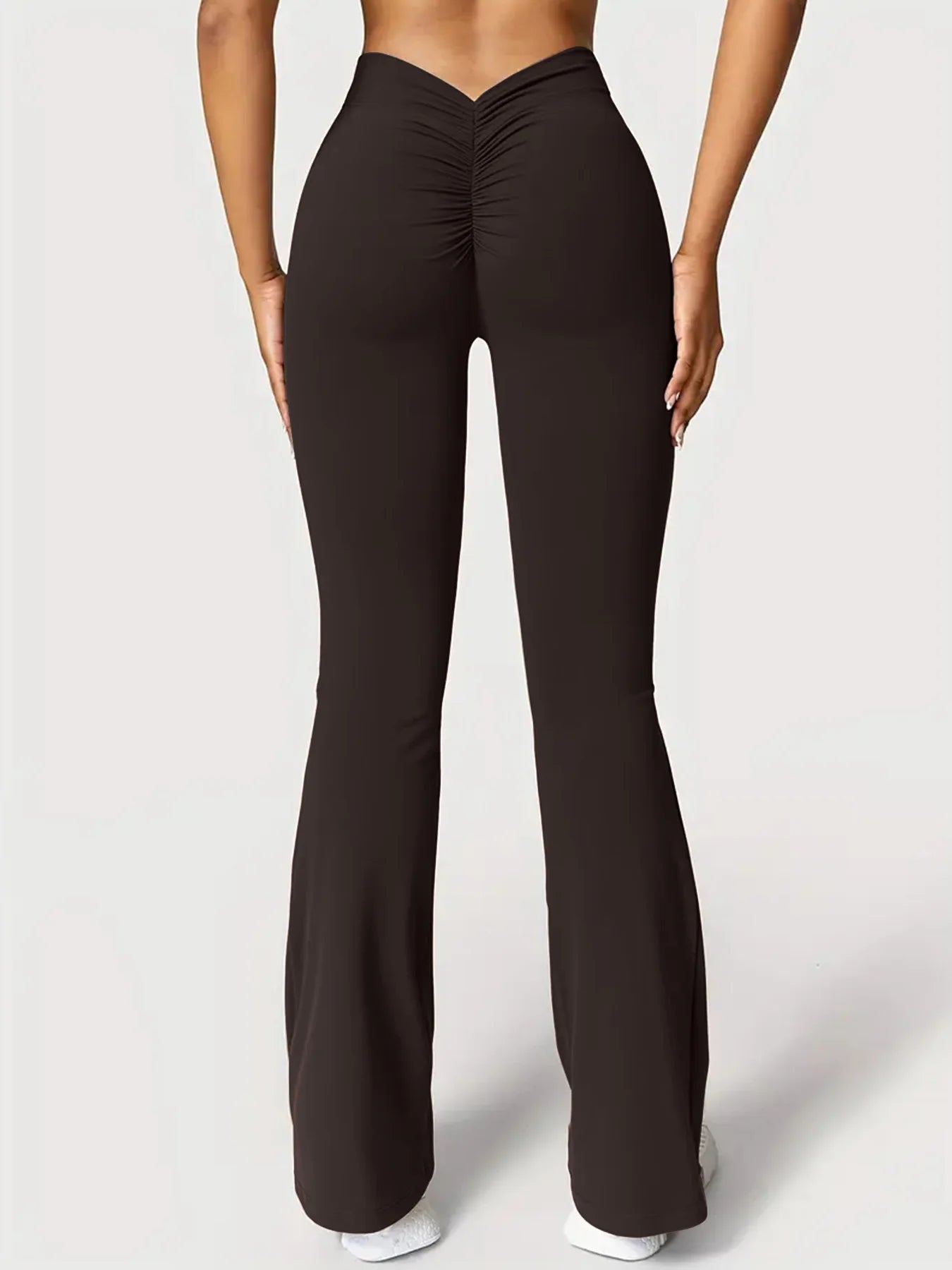 Women's flared yoga trousers V-cross