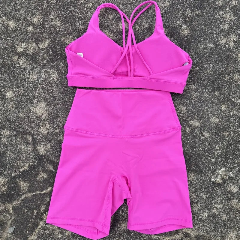 Women Gym Yoga Short Cycling Set