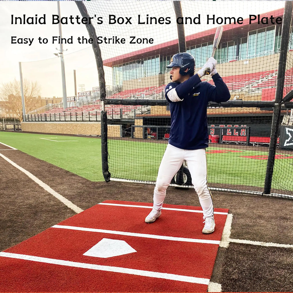 Baseball Softball Batting Mat with Home Plate