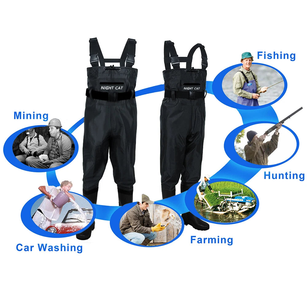 Unisex Waterproof Nylon PVC Waders