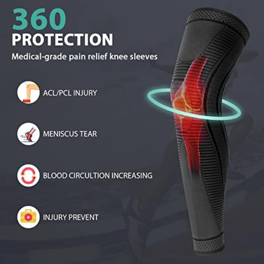 2 Pack Full Leg Compression Sleeves