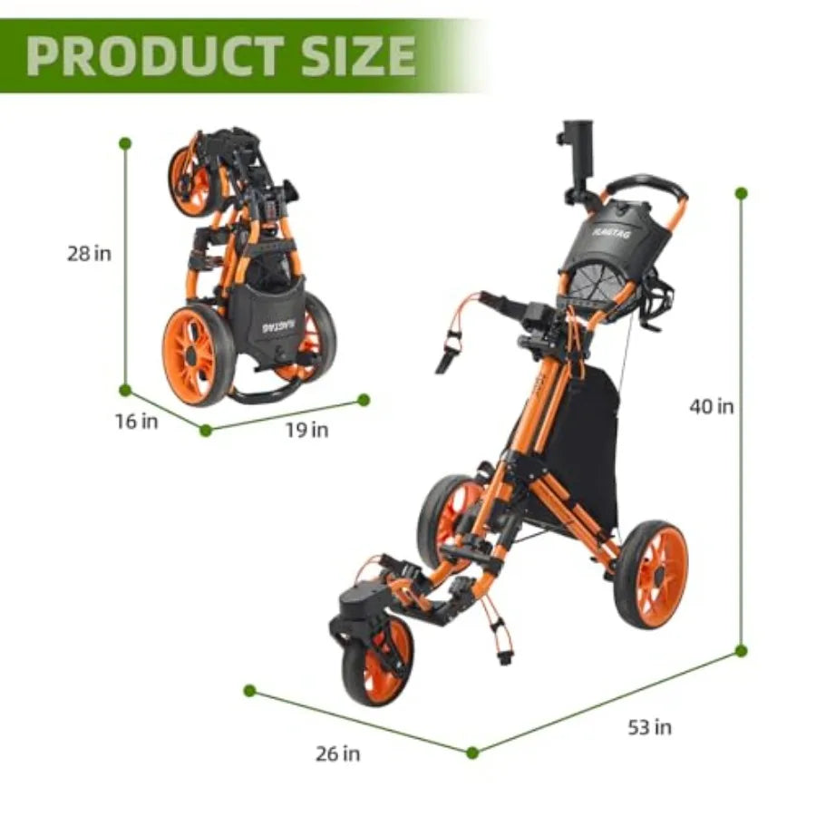 Golf Push Cart 3 Wheel