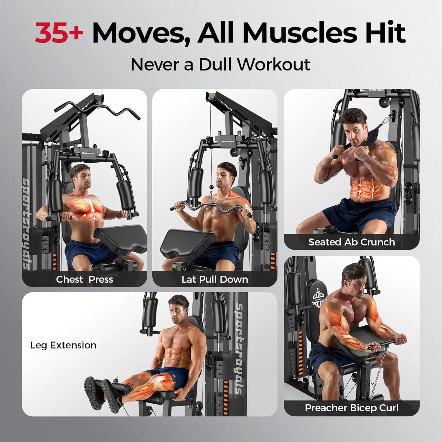 Home Gym Equipment, 150LBS Weight Stack