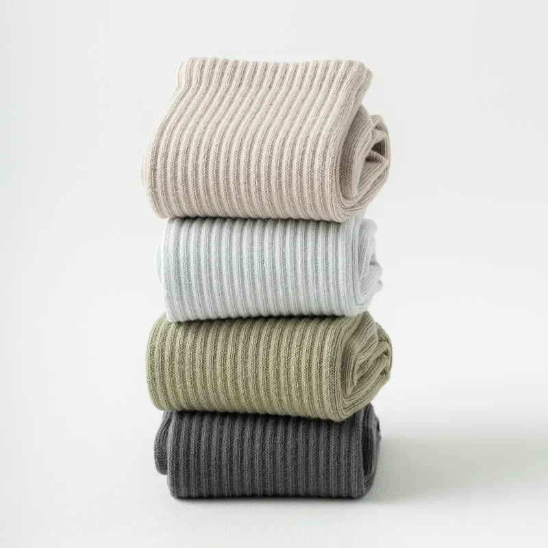 Solid Color Mid Calf Yoga Socks
