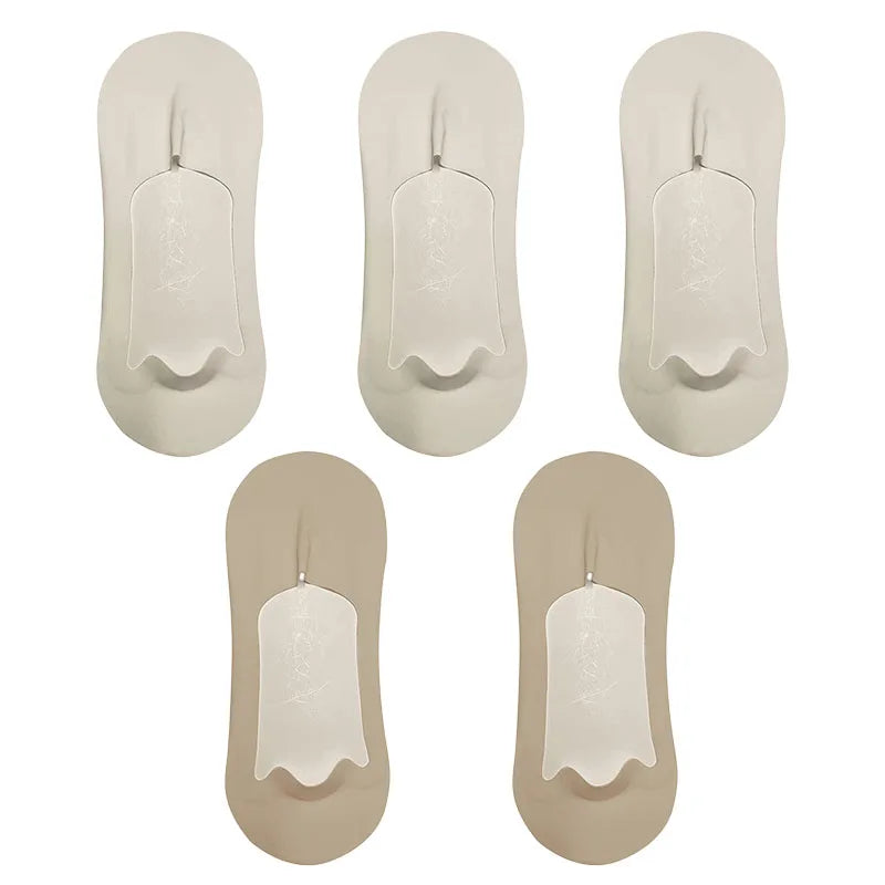 5pairs Men's Socks Cotton  No Show Silicone
