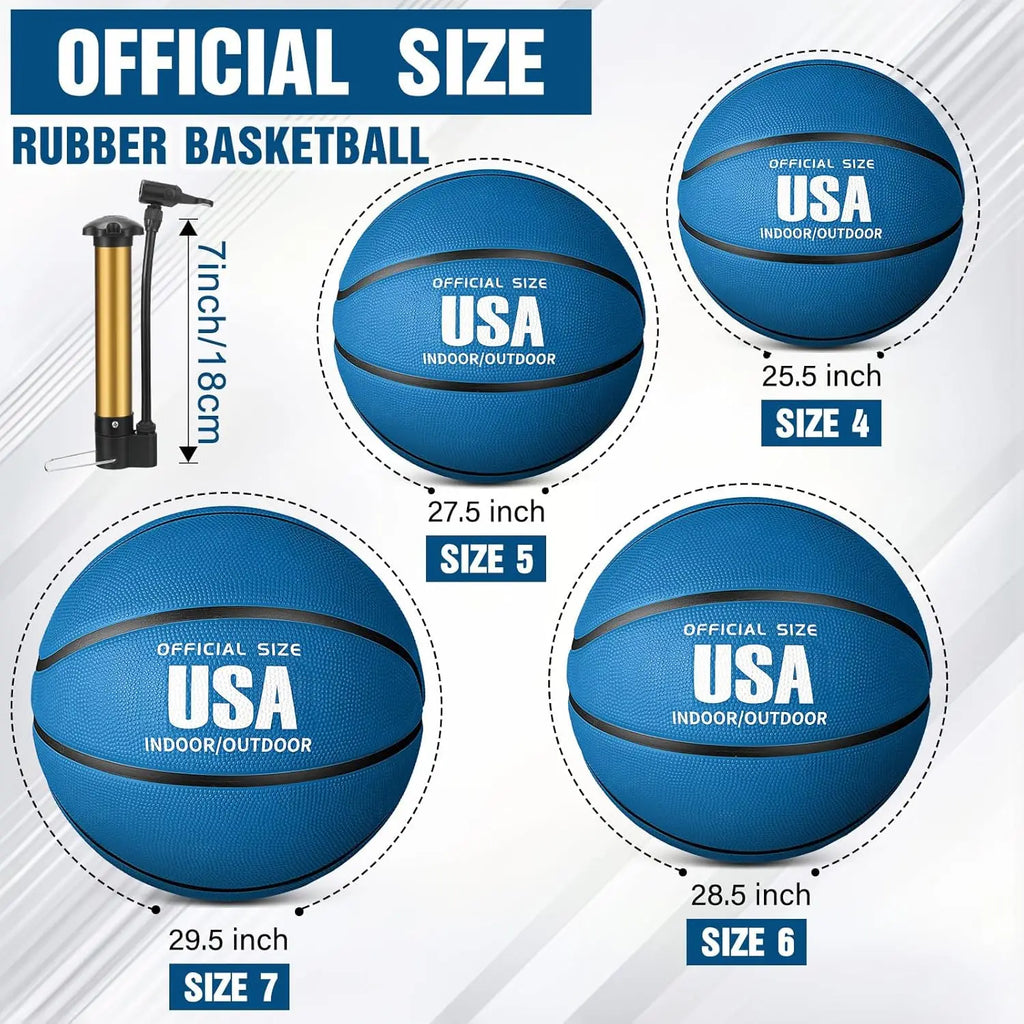 6 Pcs Rubber Basketballs Official Size