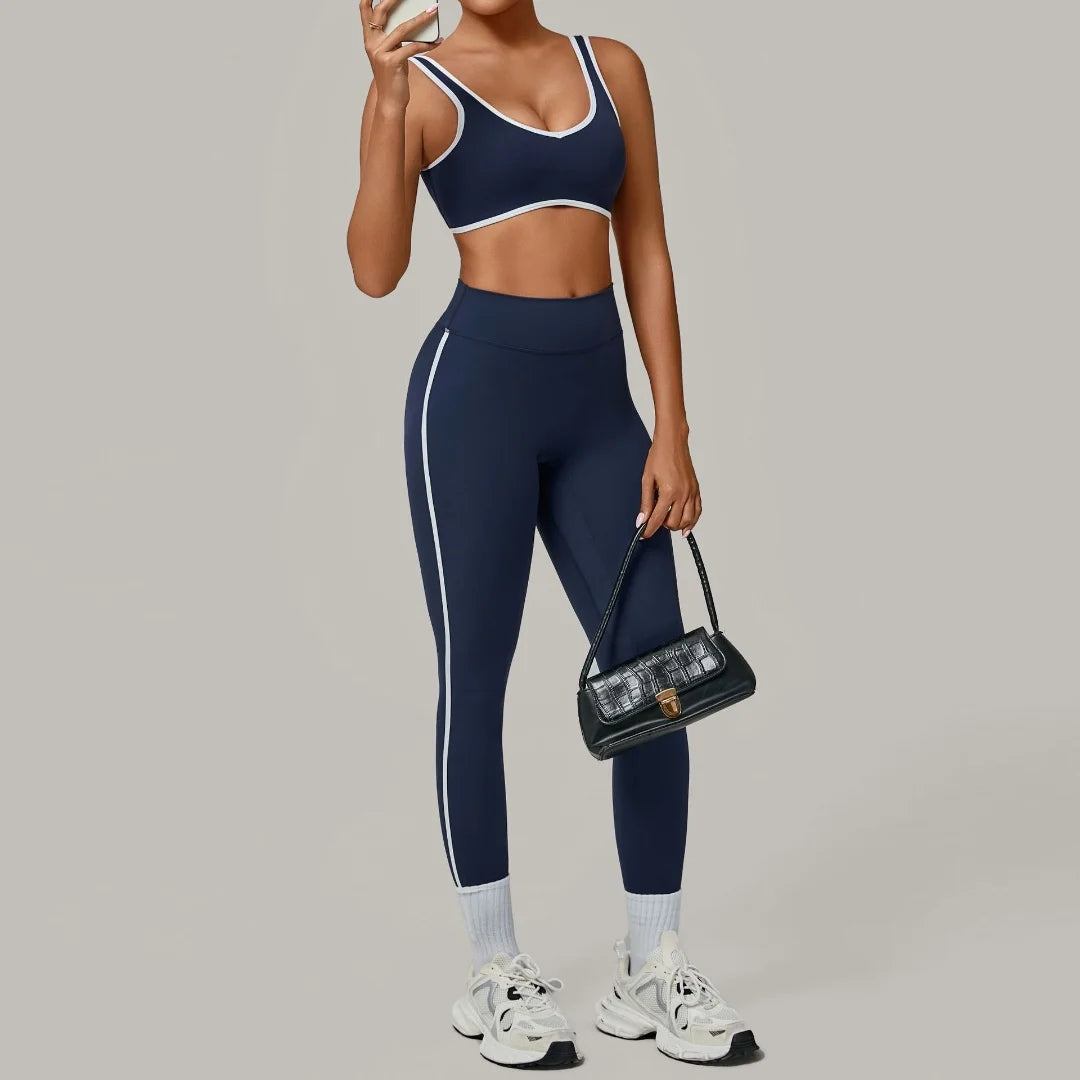 High Waist Peach Hip Leggings Set