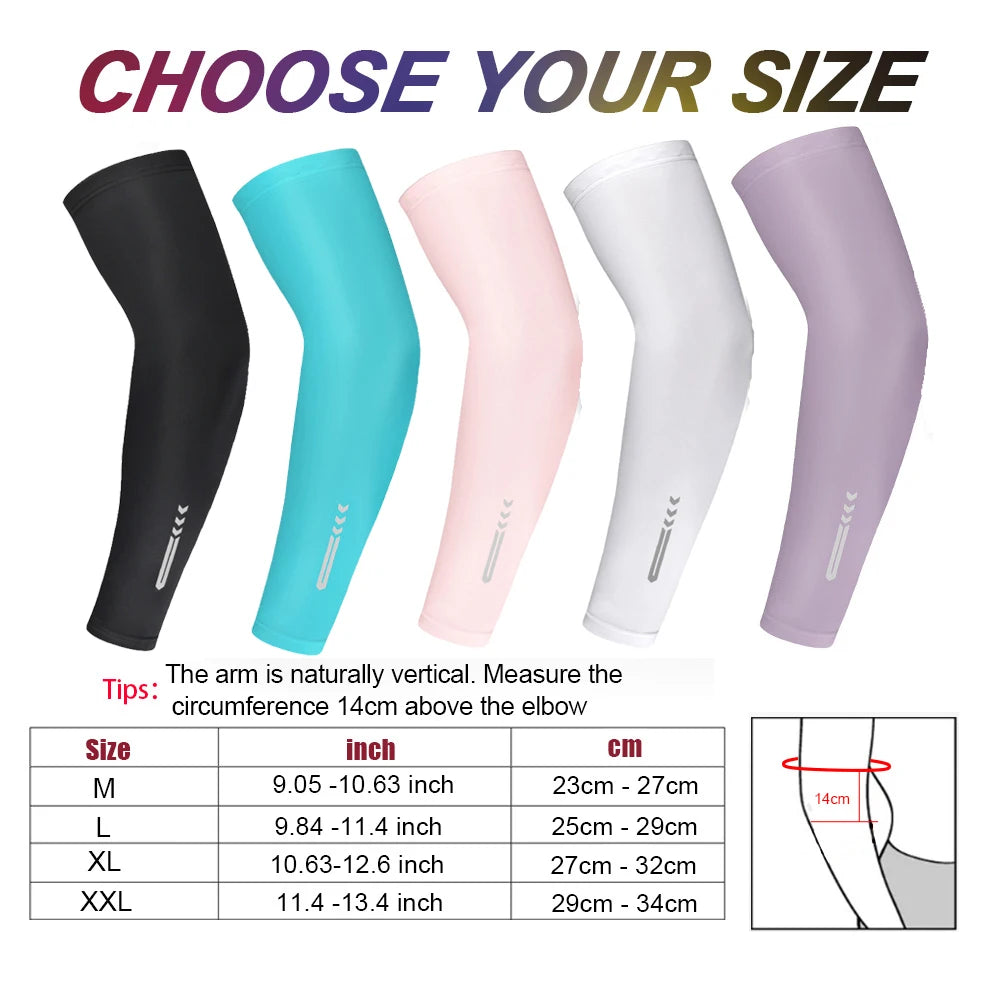 1Pair UV Sun Protection Cooling Arm Sleeve