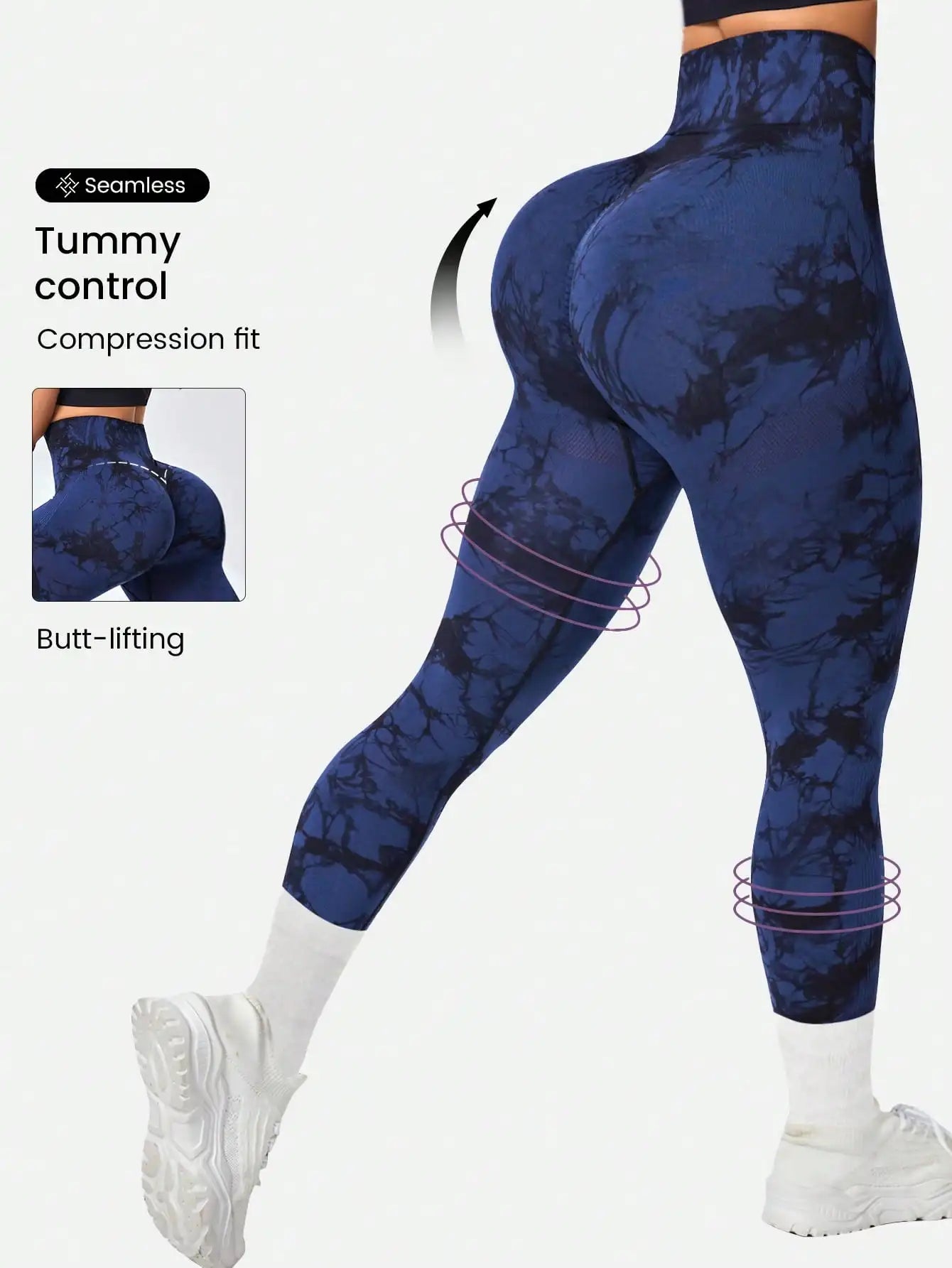 High Waist Tie Dye Compression Leggings Women