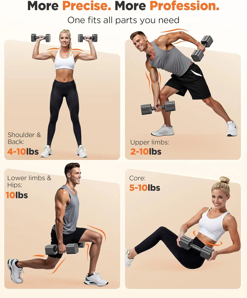 5-in-1 Adjustable Dumbbells Set of 2