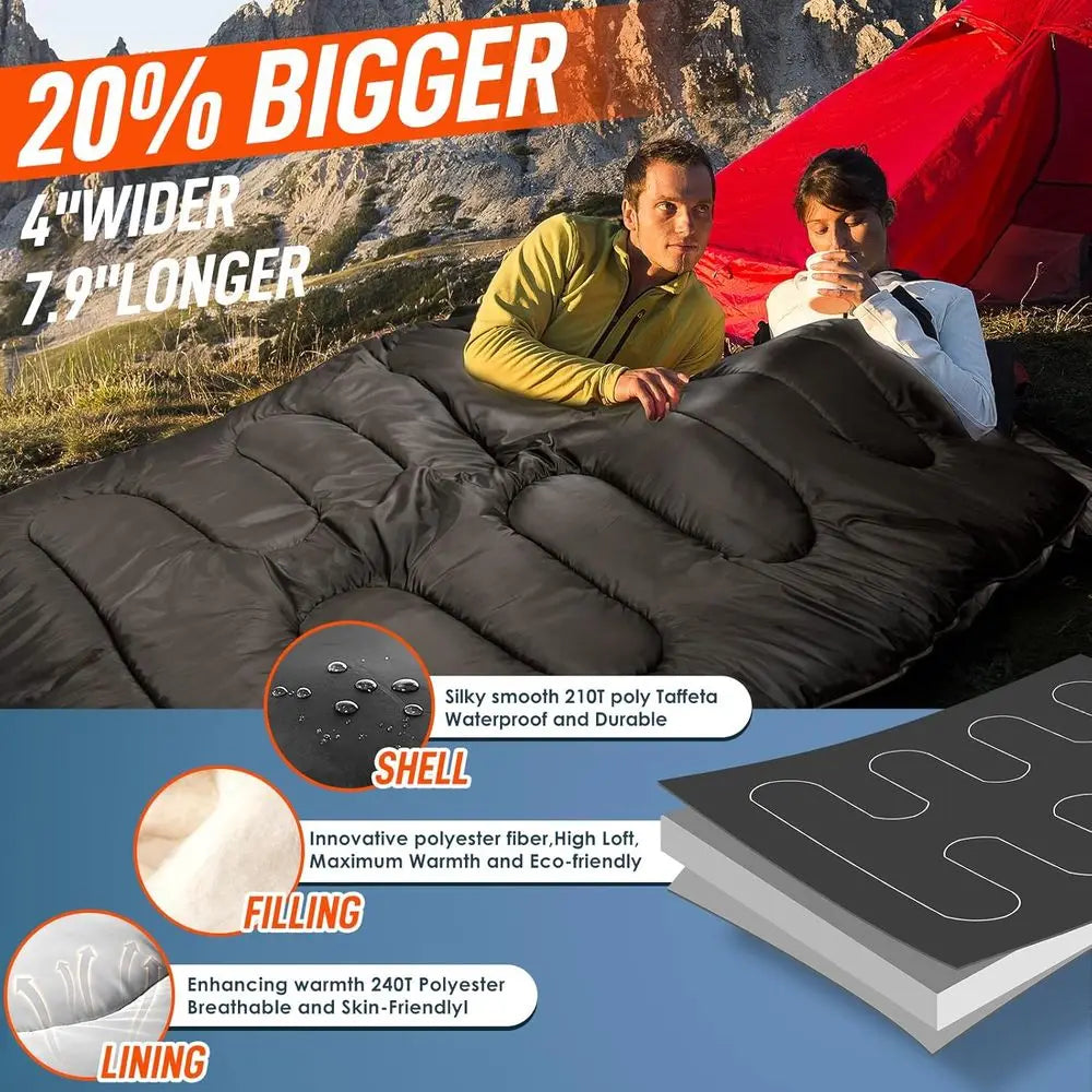 Extra Large Double Sleeping Bag for Two