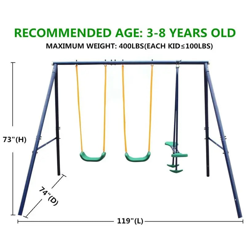 Metal Swing Set for Kids