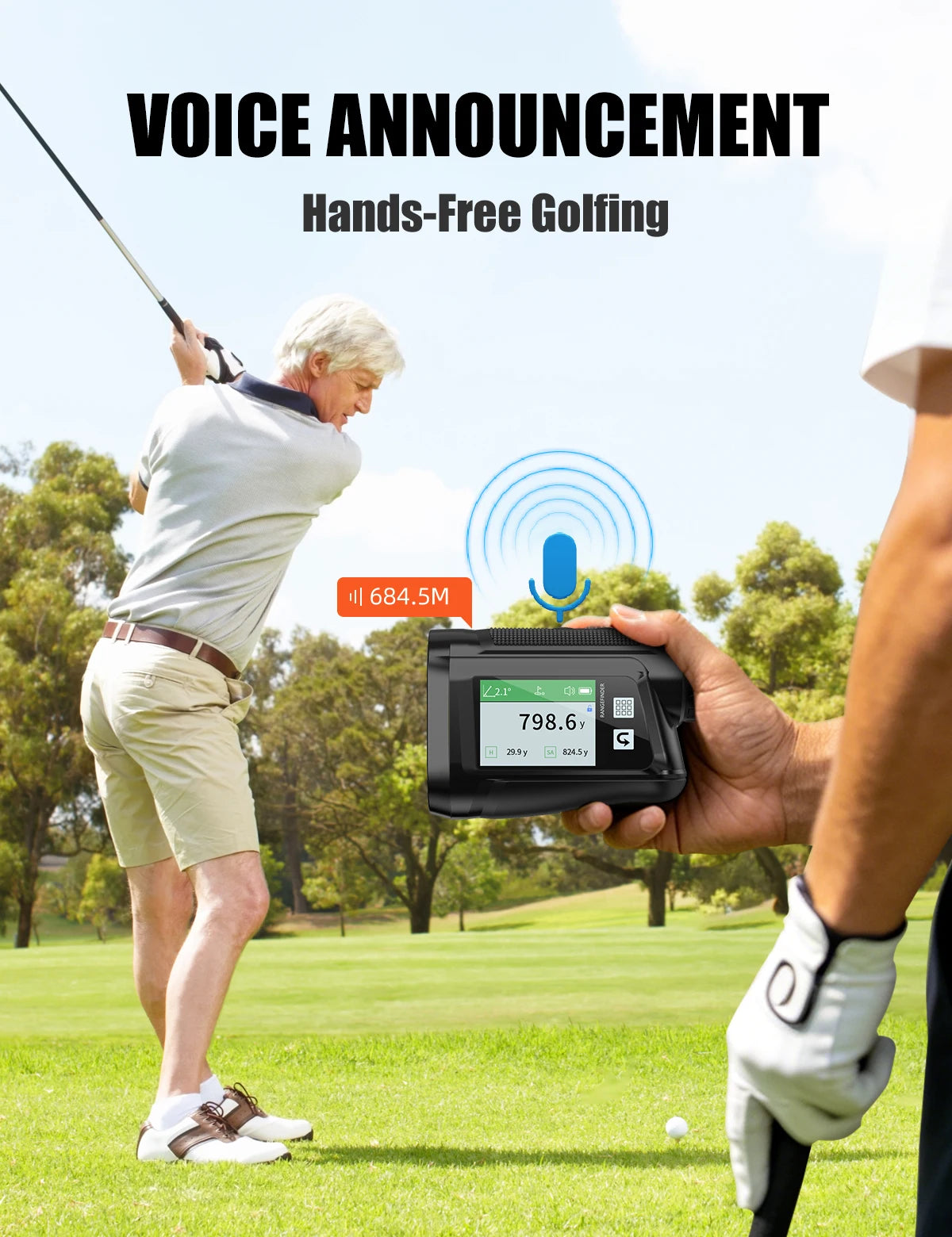 Golf Rangefinder with Voice Announcement