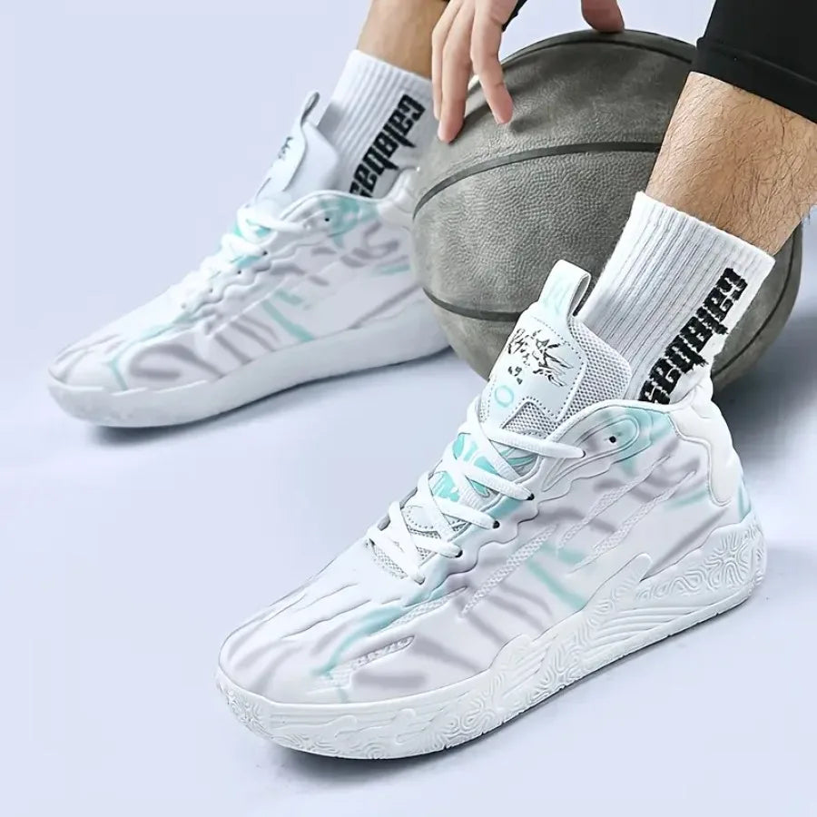 Low-Top Basketball Sneakers with Wavy Sole
