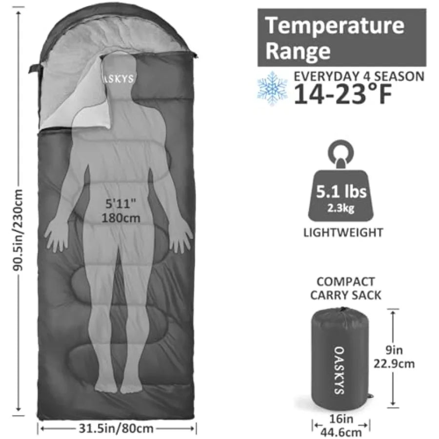 Camping Sleeping Bag Warm and Cool Weather