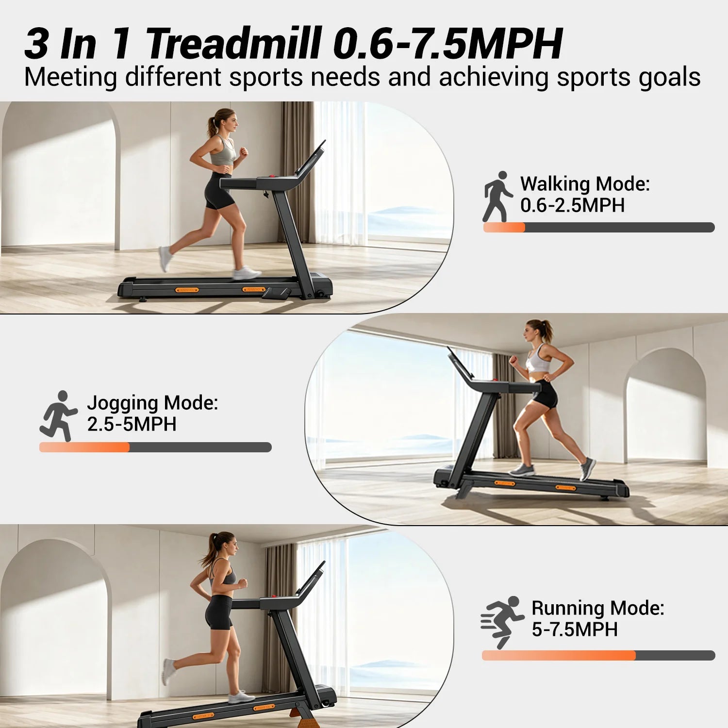 15% Incline 3.5 HP Motor Treadmill