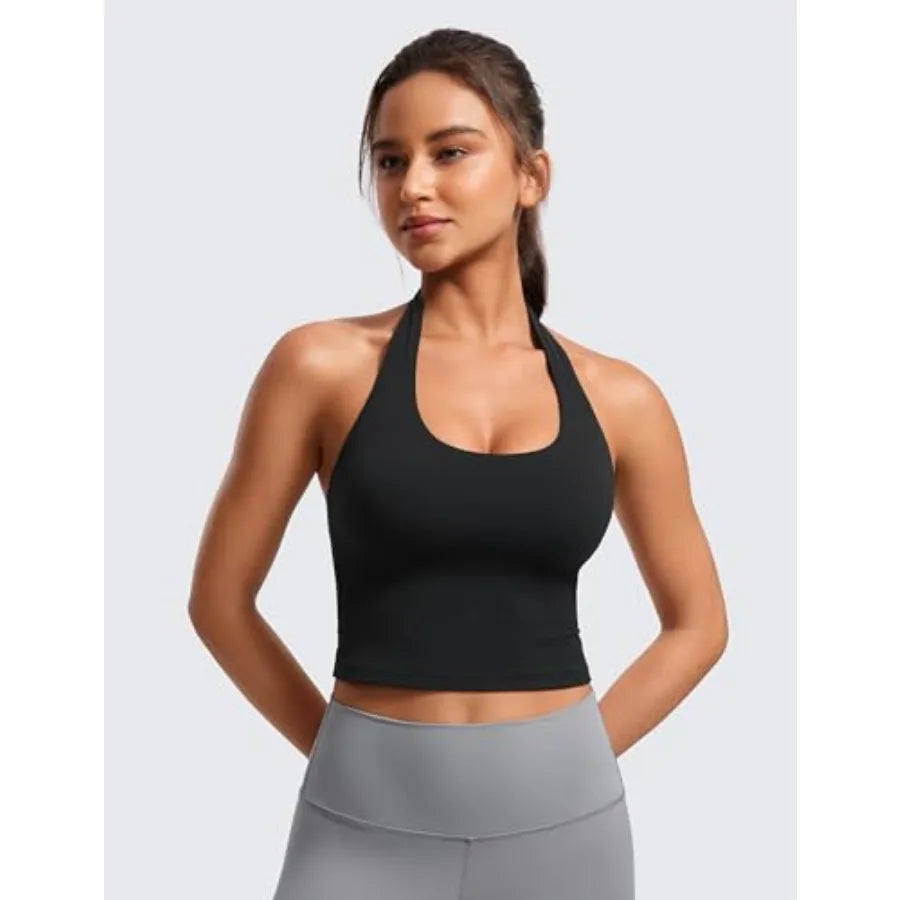Halter Crop Tank Tops for Women