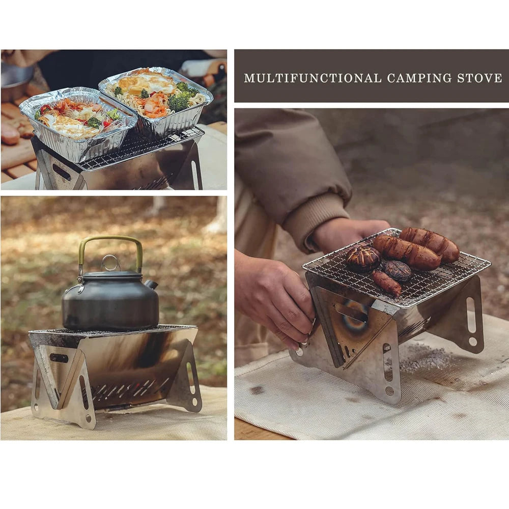 Folding Stainless Steel Charcoal Grill