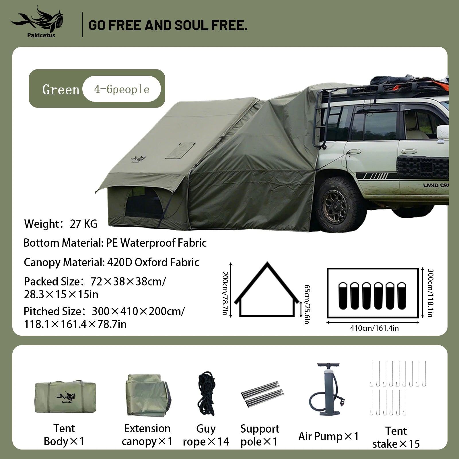 Large Inflatable Camping Tent with Skylight