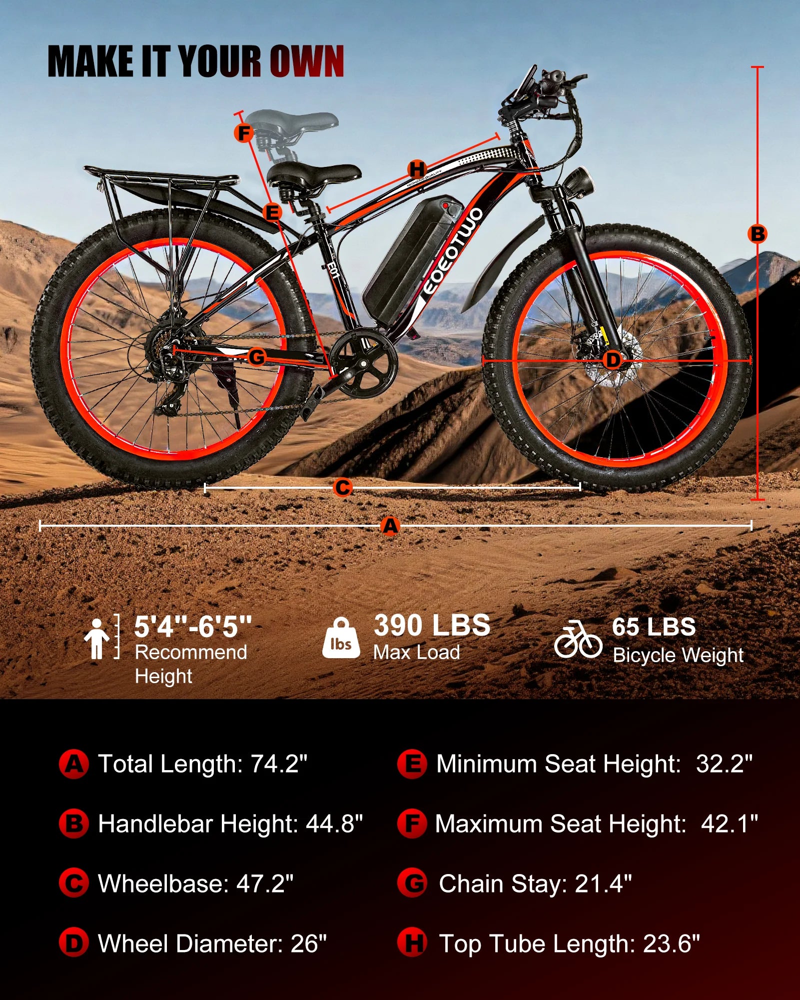 1500W Fat Tire Electric Bike for Adults