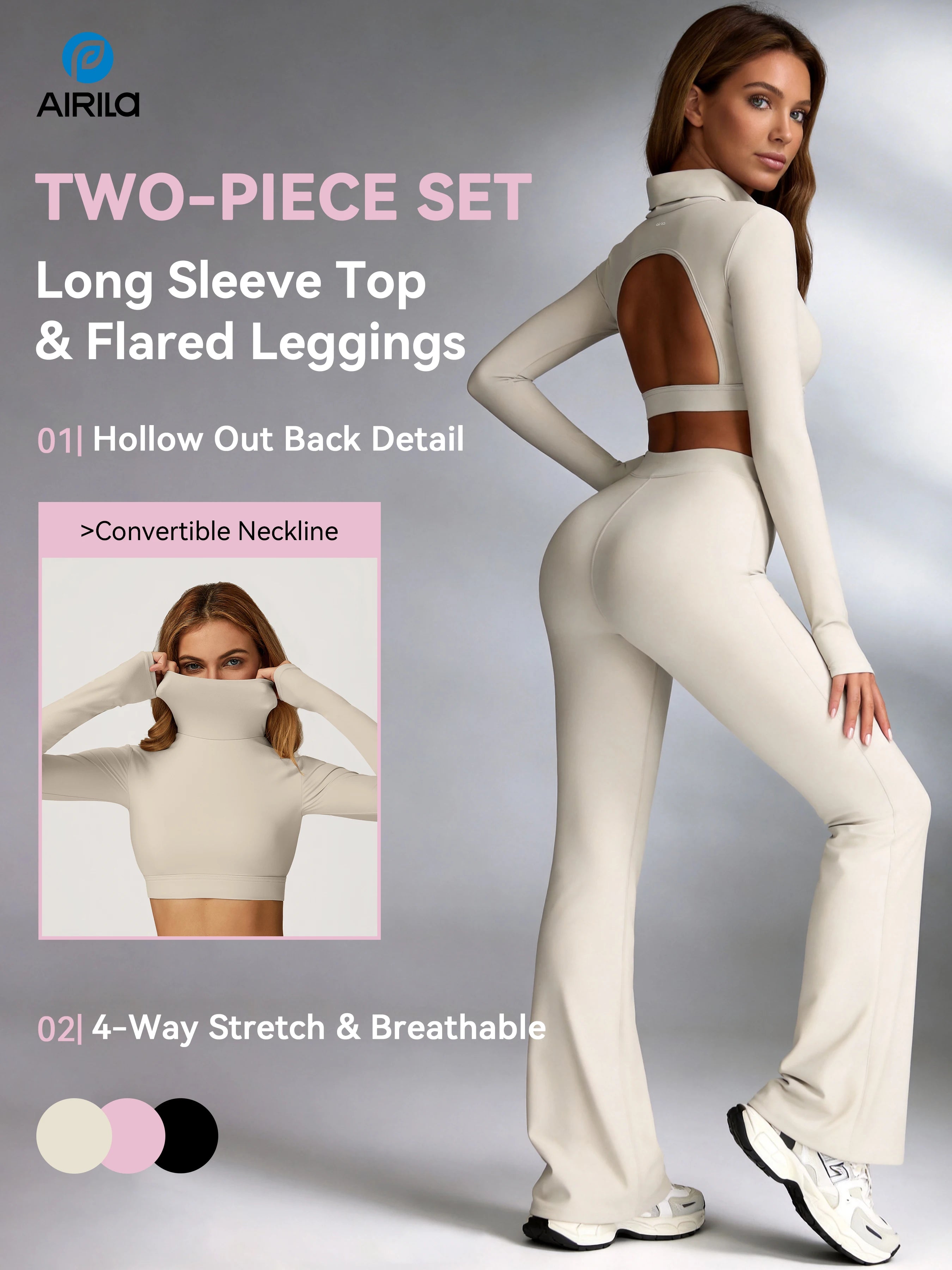 Women's High-Neck Long-Sleeve Yoga Set