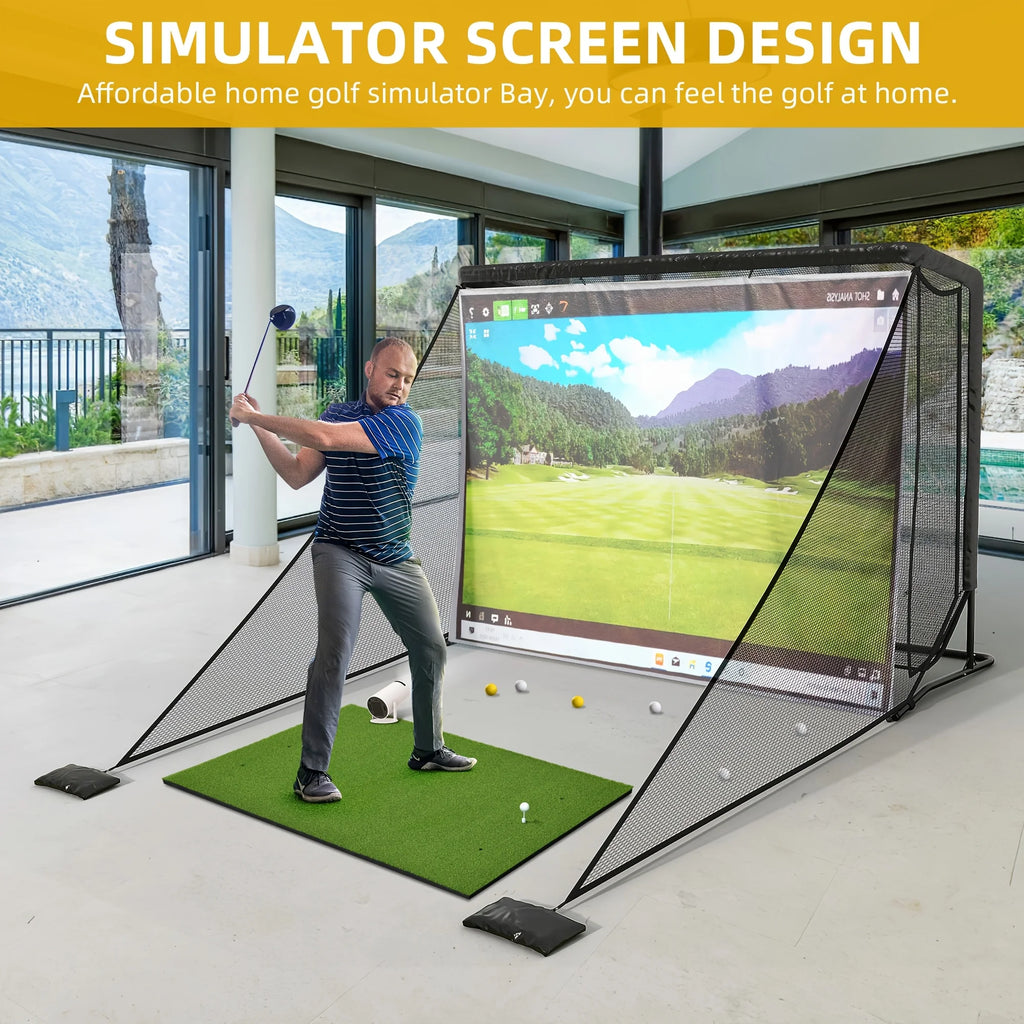 10x7ft Golf Hitting Net with Simulator Cloth