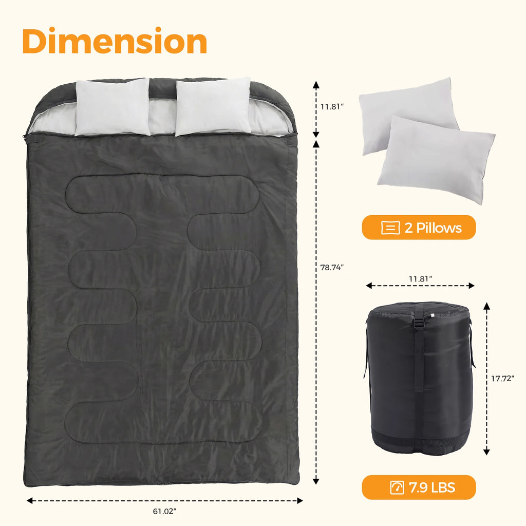 Portable Compact Sleeping Bag for 2 Person