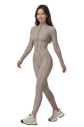 Zip Front Long Sleeve Yoga Jumpsuit