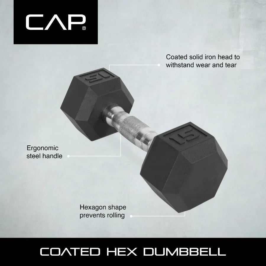 Barbell Coated Hex Dumbbell Single 30 lbs