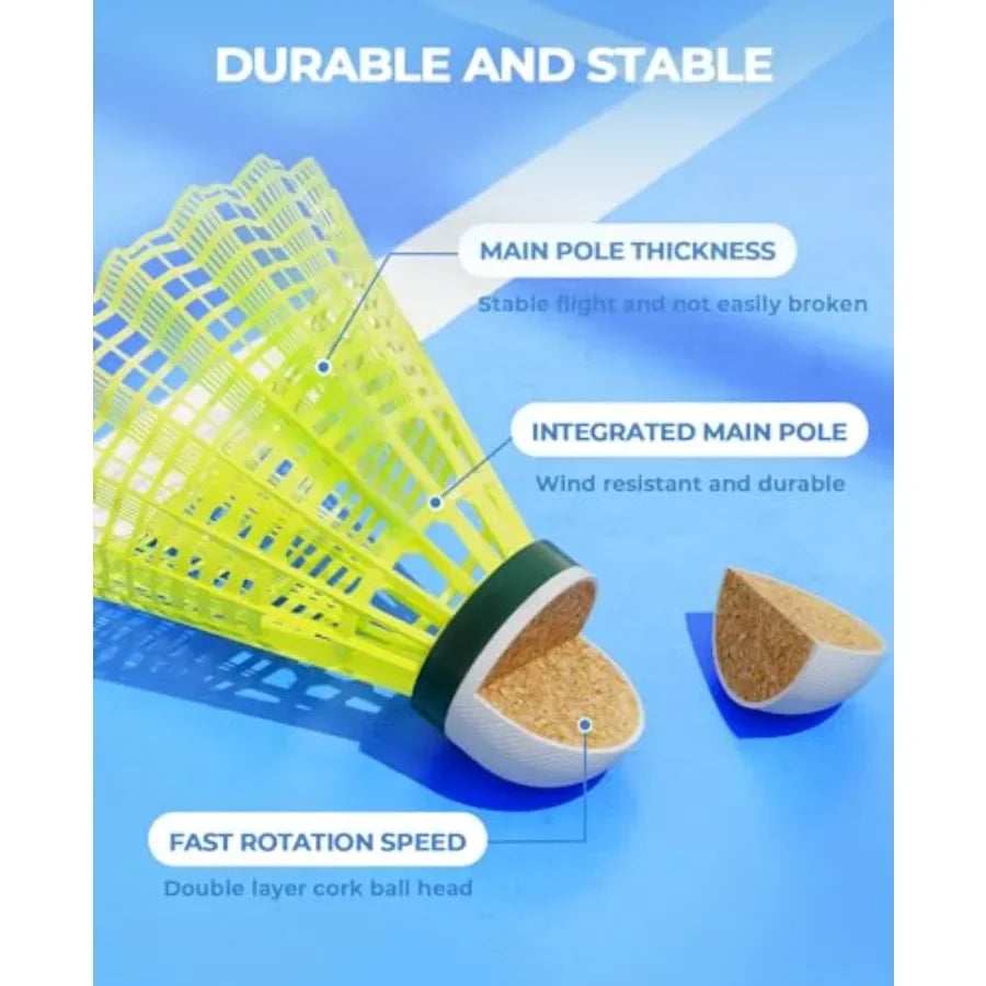 Pack Badminton Birdies Nylon, Durable
