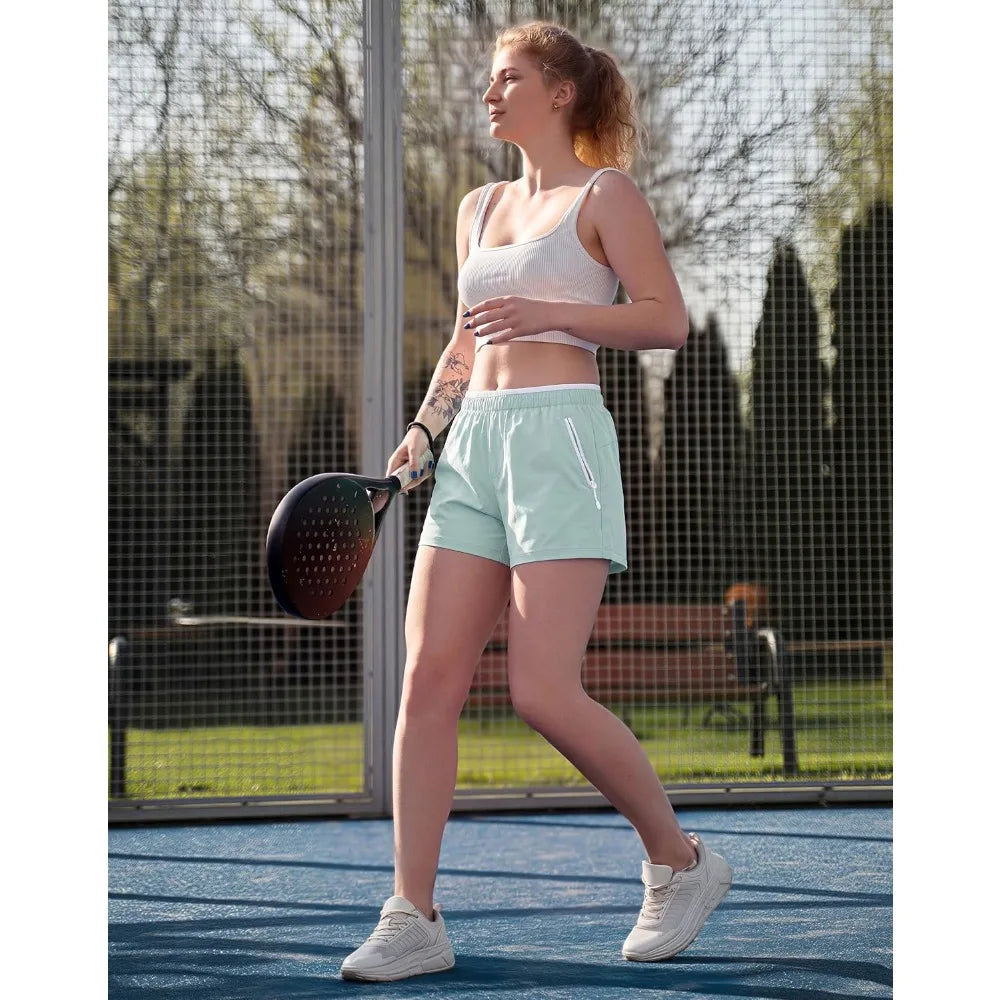 Women's Athletic Running Shorts 4" Water Resistant