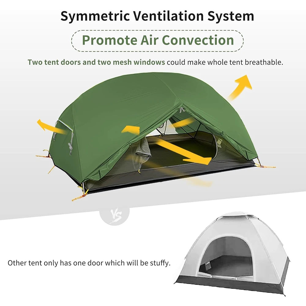 2 Person Tent 20D Nylon 210T Waterproof