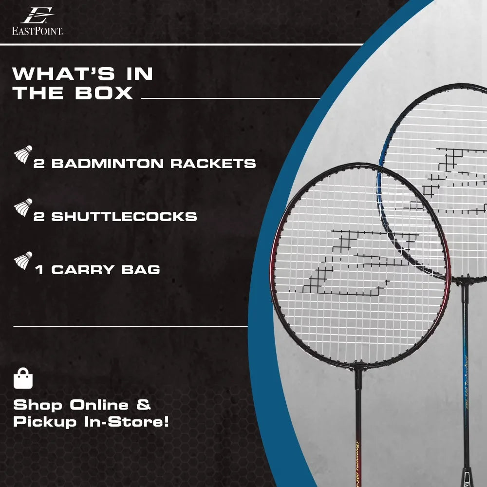 Badminton Racket Set 2 Rackets 2 Shuttlecocks