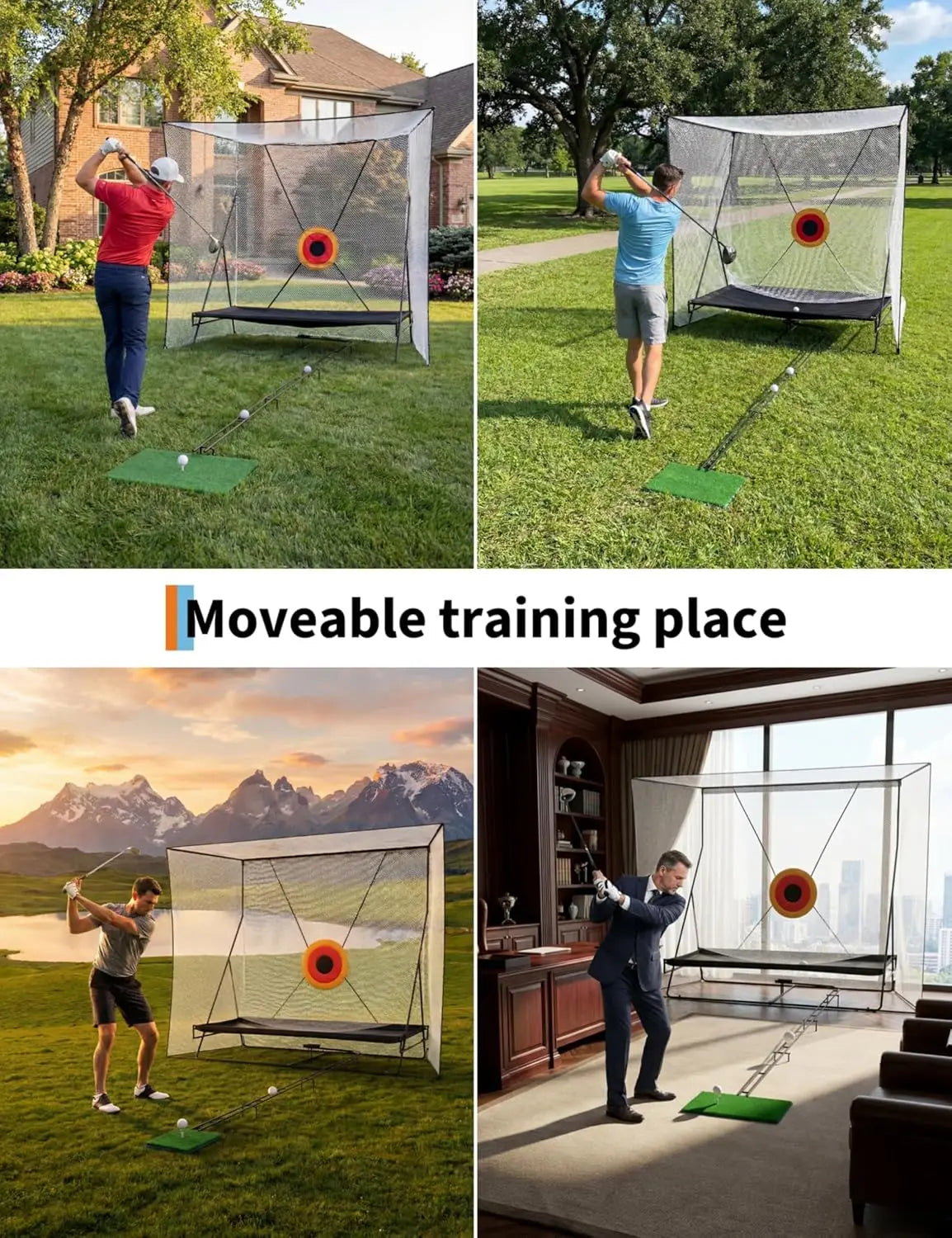 Golf Practice Net (305 x 244 cm) with Ball Return