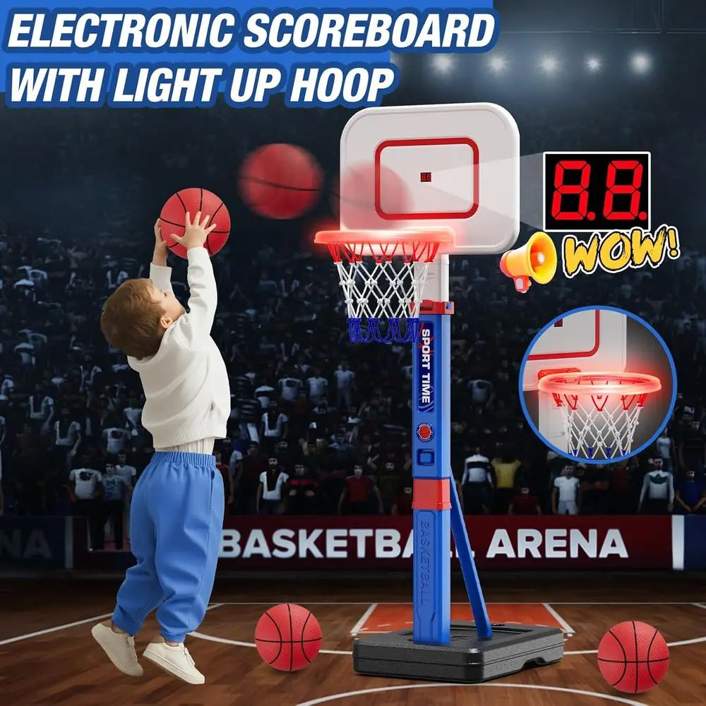 Height-Adjustable 55 Toddler Basketball Hoop