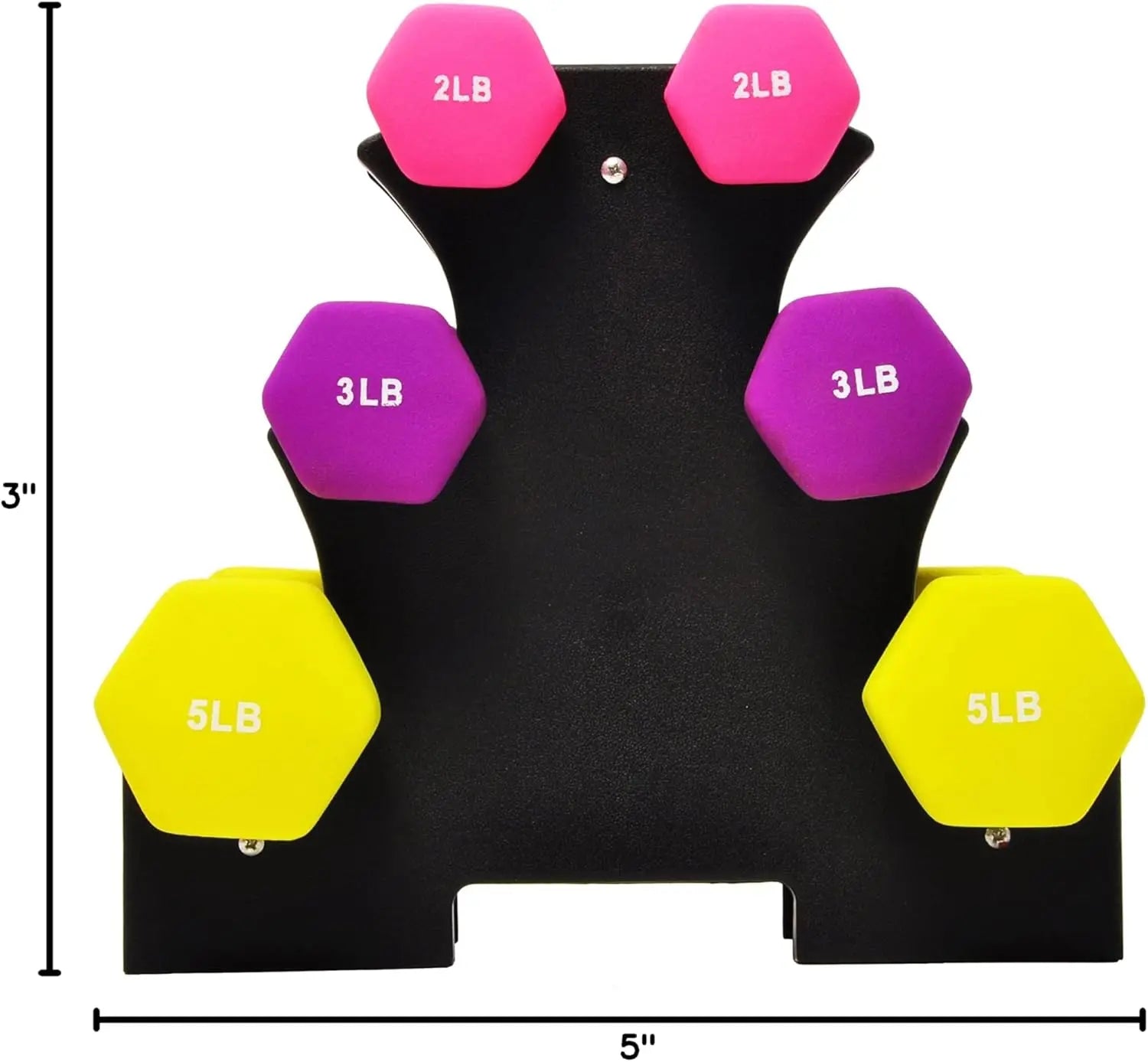 6-Piece Neoprene Dumbbell Set with Stand