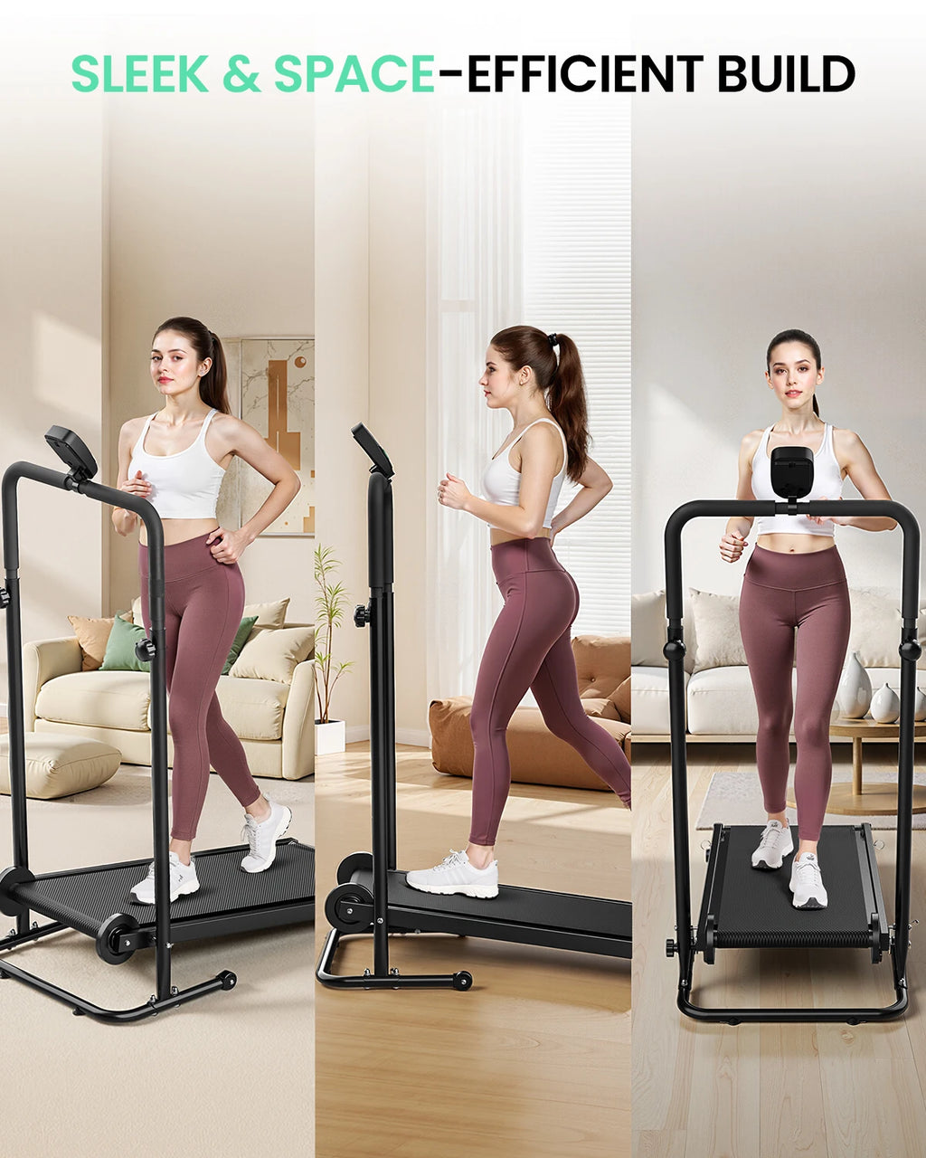 Non-Electric Treadmill with Dual Flywhee