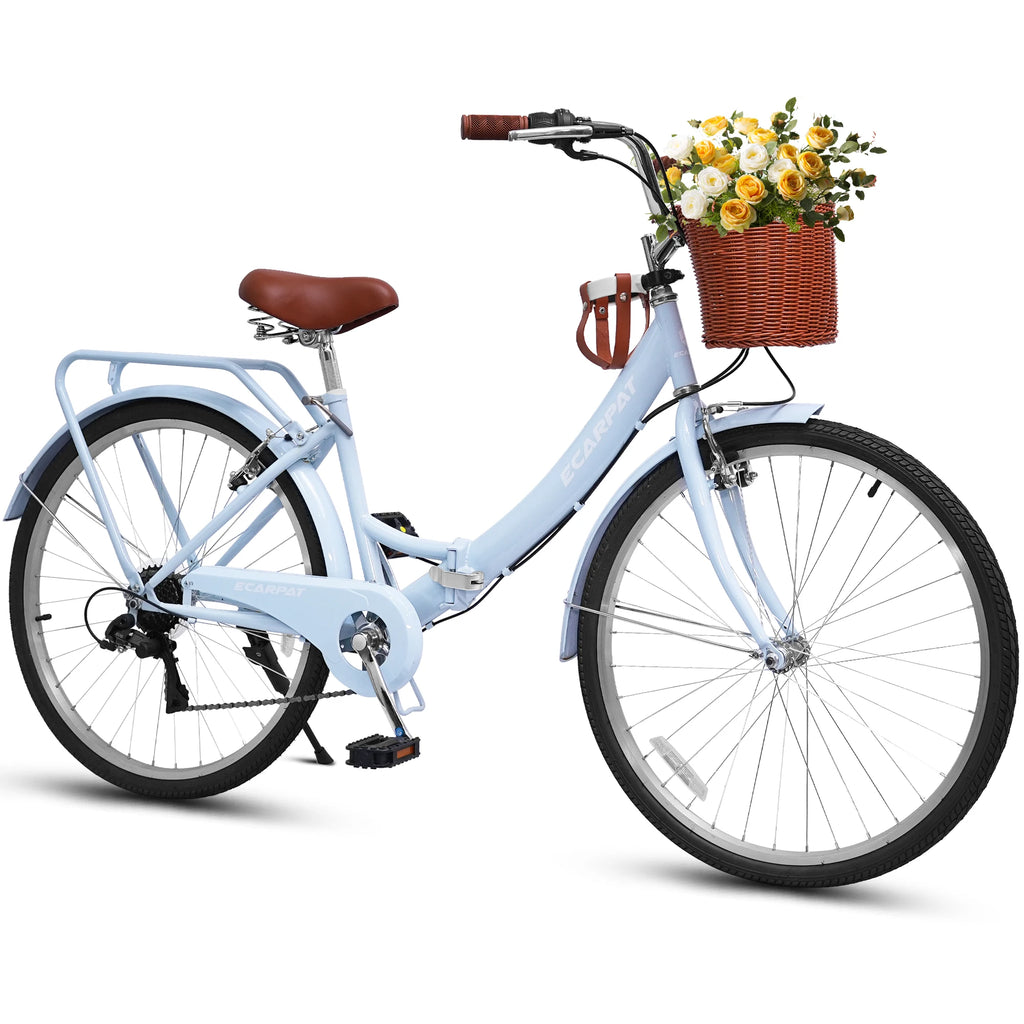 26 Inch Folding Beach Cruiser Bike for Women