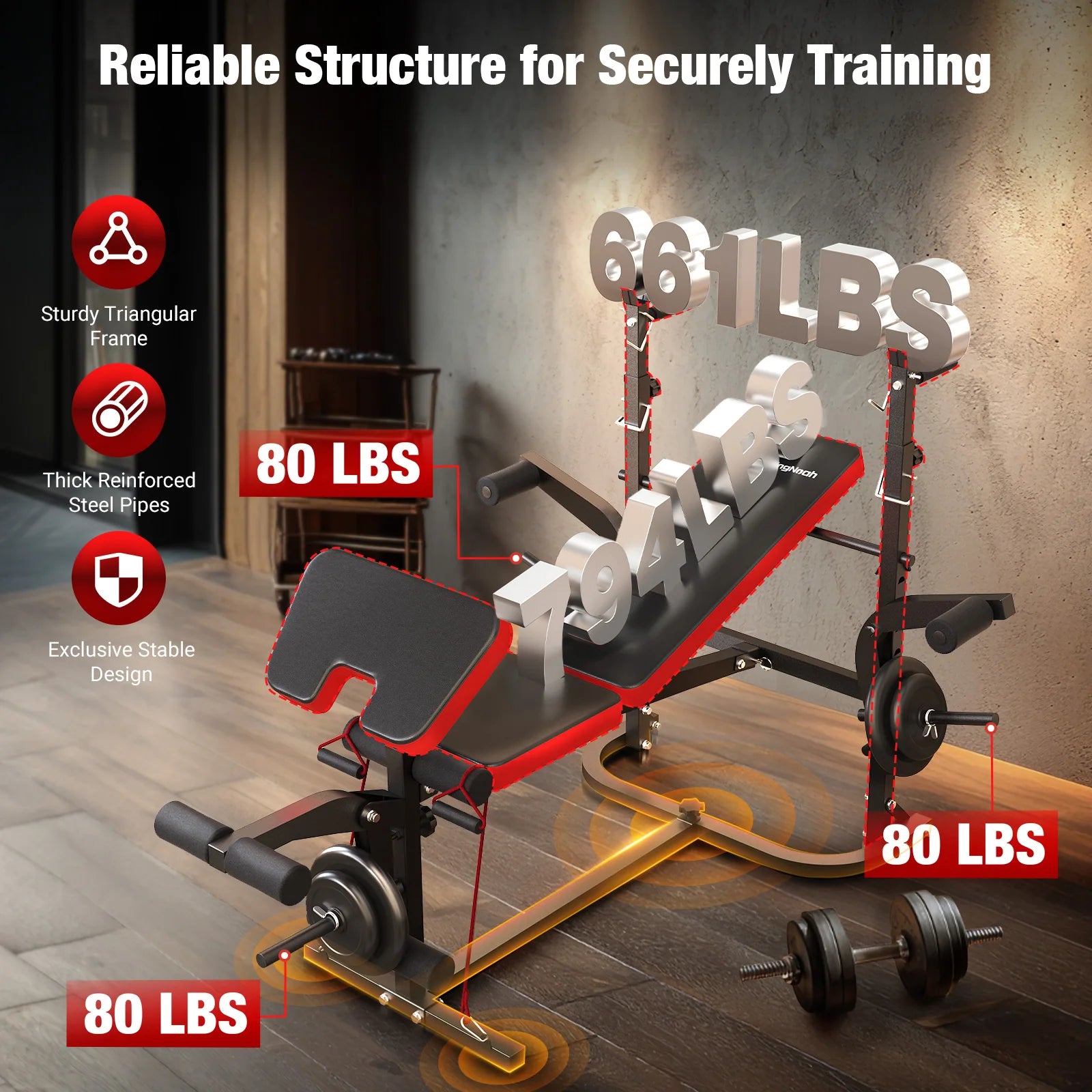 6-in-1 Weight Bench Set 794 LBS