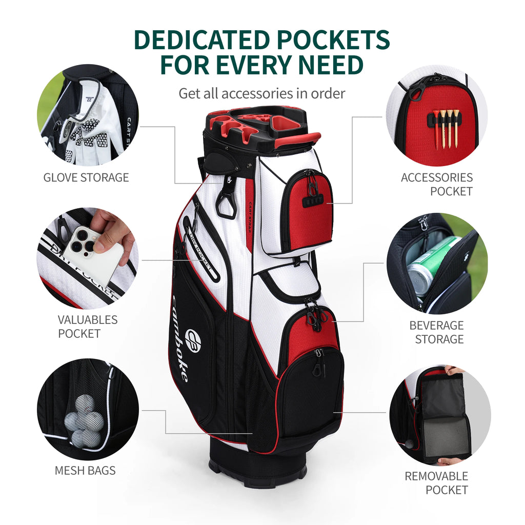 14 Way Full Length Dividers Golf Cart Bag