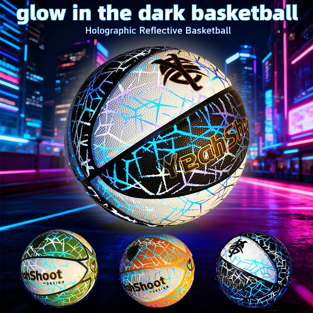 Dark-Glowing Holographic Basketball