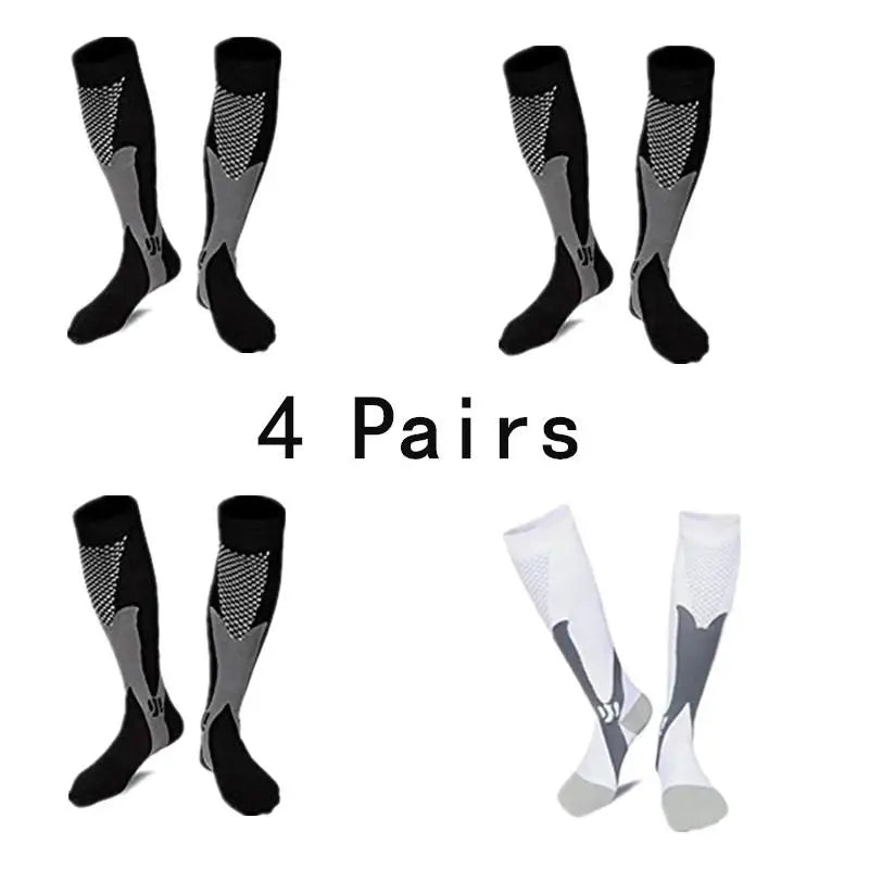 Pairs Men Compression Socks Football Soccer